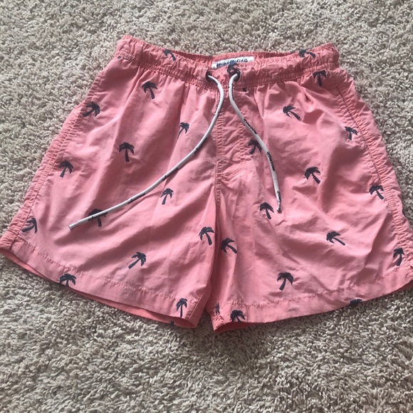 🍁4/$15 Pink Swim Shorts with Palm Tree Print - Picture 1 of 6
